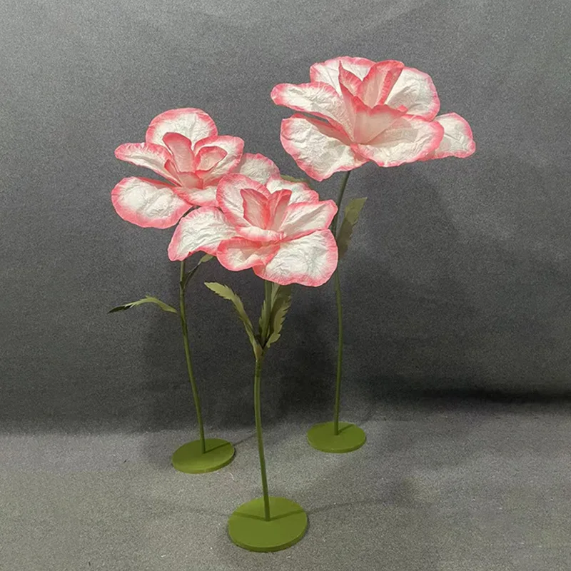 Giant wedding props poppy magnolia paper flower wedding stage road guide three-dimensional handmade paper art flower window