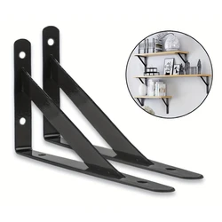 6.1x3.7inch Decorative Shelf Wall Mounted Floating Shelf Bracket,Duty Rustic Iron Metal Corner Triangle Shelf Brackets 90 Degree