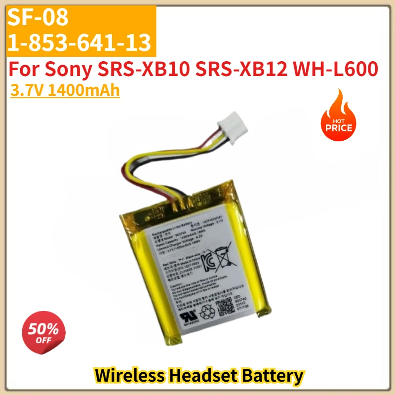 

1-853-641-13 SF-08 High Quality Wireless Headset Battery 3.7V 1400mAh for Sony SRS-XB10 SRS-XB12 WH-L600 Brand New