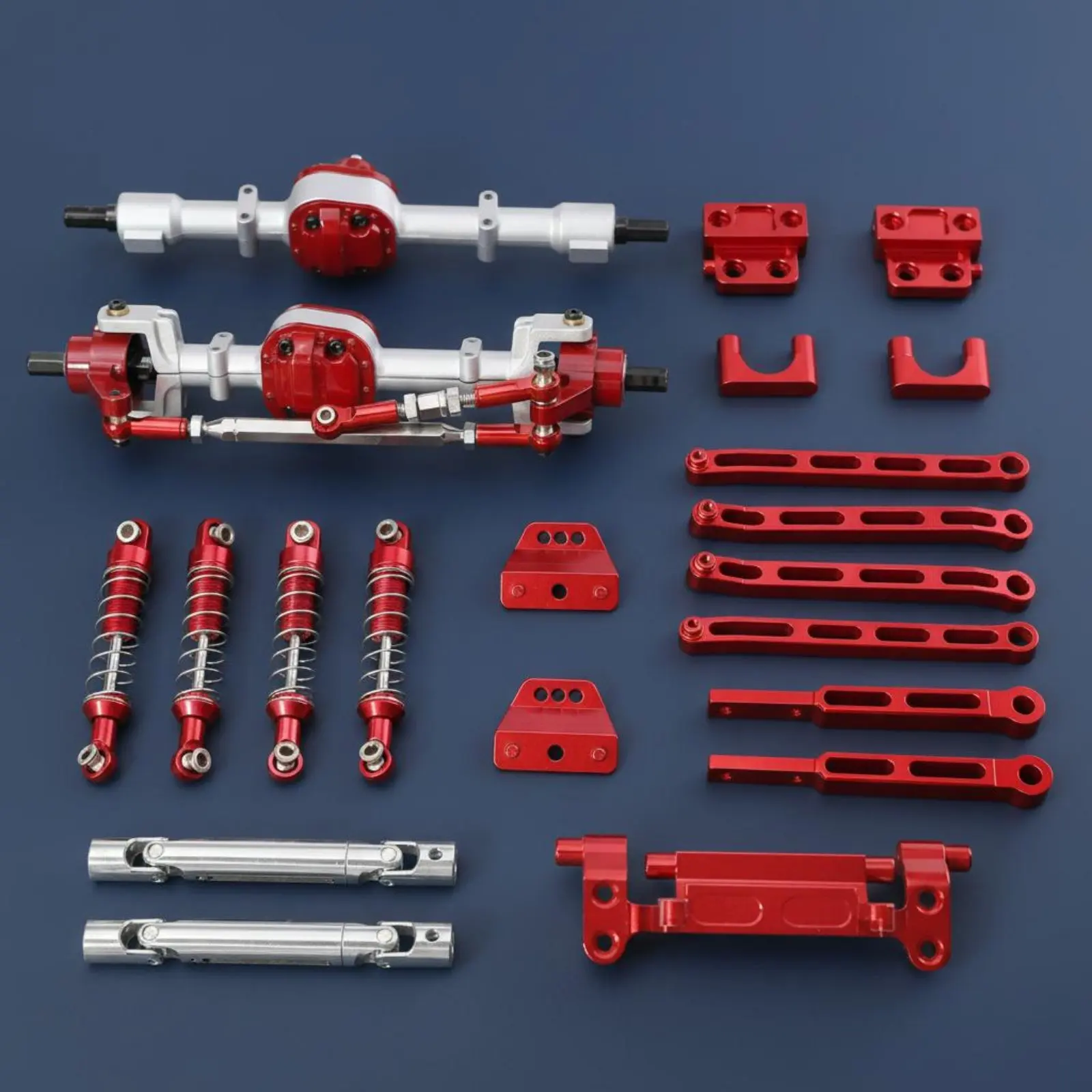 

1/12 Scale Metal Chassis Parts Adjustable Shock Absorbers Metal RC Car Modification Kit Aluminum RC Car Replacement Parts