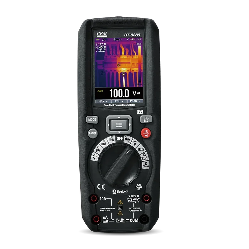 يتميز جهاز قياس رقمي متعدد كهربائي ذكي CEM بتصوير حراري مدمج للتحديد السريع للبقع الساخنة والاتصالات