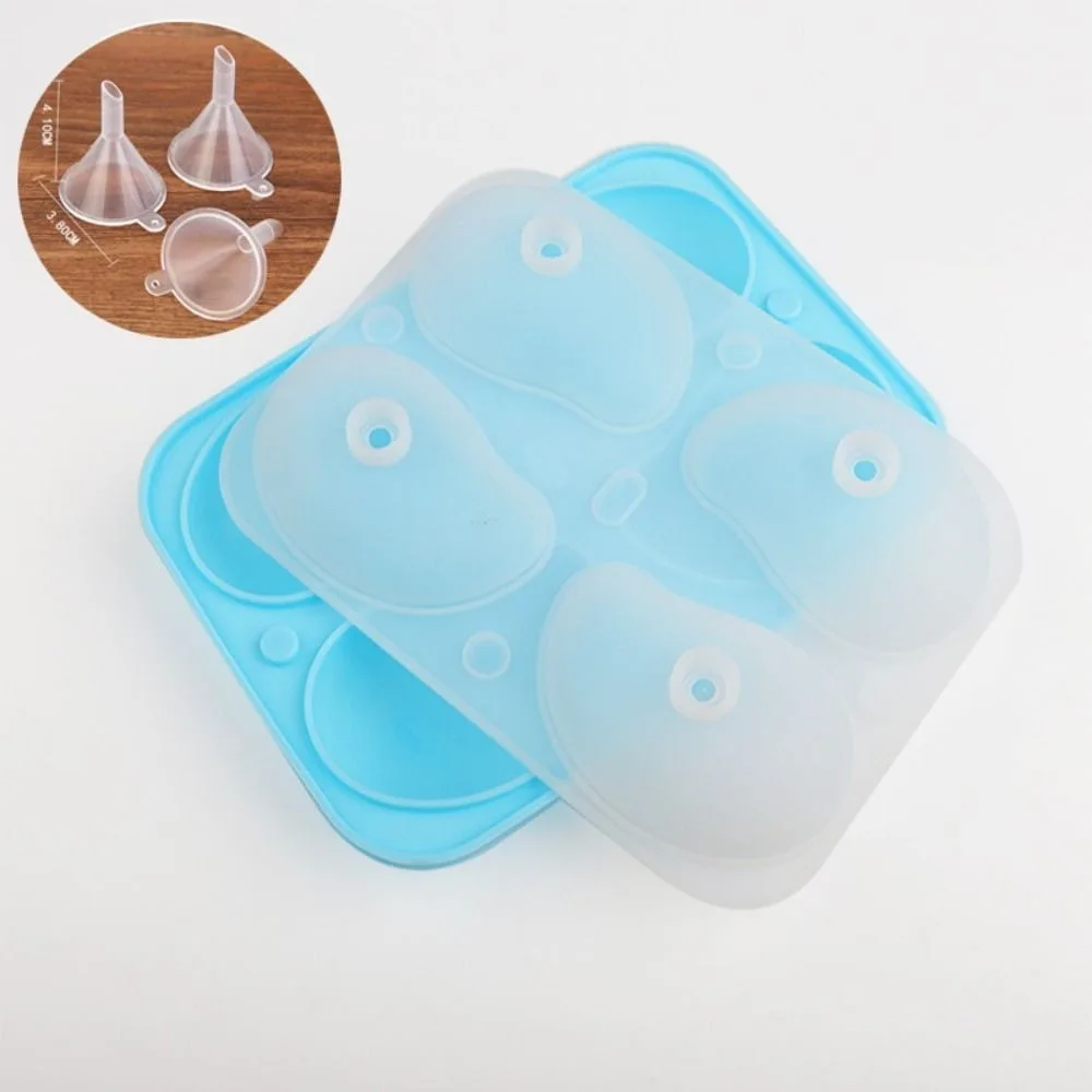 

New 4 Cavity 3D Mango Shape Cake Mold Silicone with 2 Funnels Fruit Pudding Mango Molds Decoration Mould Supplies Baking Pastry