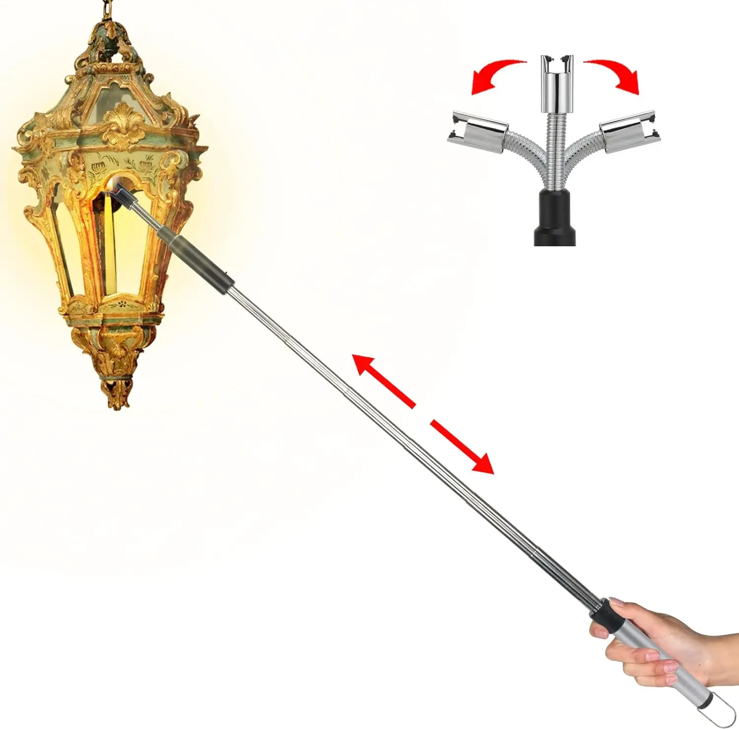 

Перезаряжаемая USB-зажигалка с регулируемой длиной и вращением на 360° ° Вращающийся наконечник для свечей, грилей, каминов