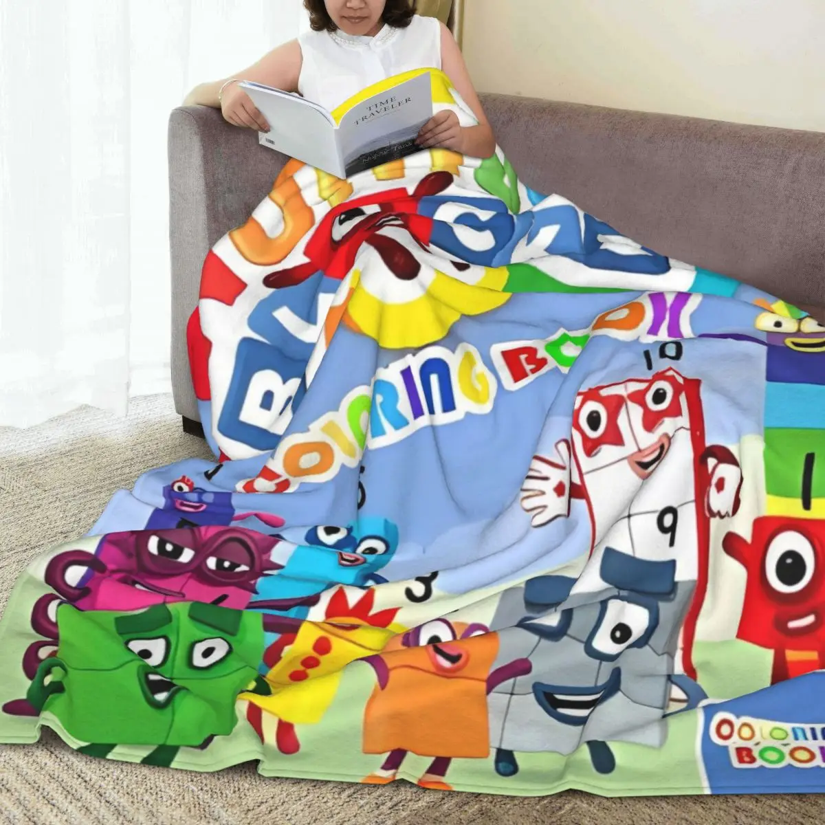 N-Numberblocks-s Cartoon Super Warm Blankets Camping Plush Throw Blanket Novelty Couch Bed Flannel Bedspread Sofa Bed Cover