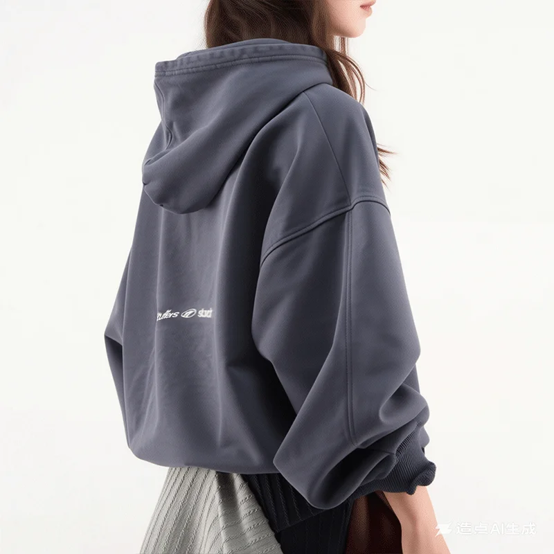 Mode femmes Style de rue pull ample hauts survêtement hommes sweat à capuche décontracté automne hiver qualité coton Long sweat