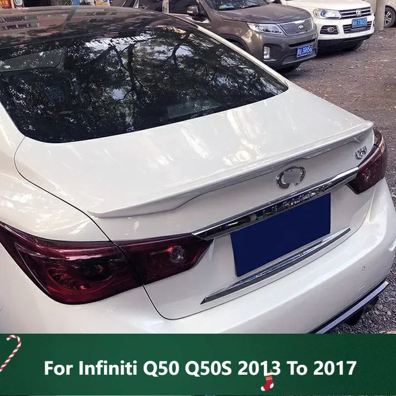 

New！ Black Spoiler for Infiniti Q50 Q50S 2013 To 2017 Carbon Paint Car Rear Wing