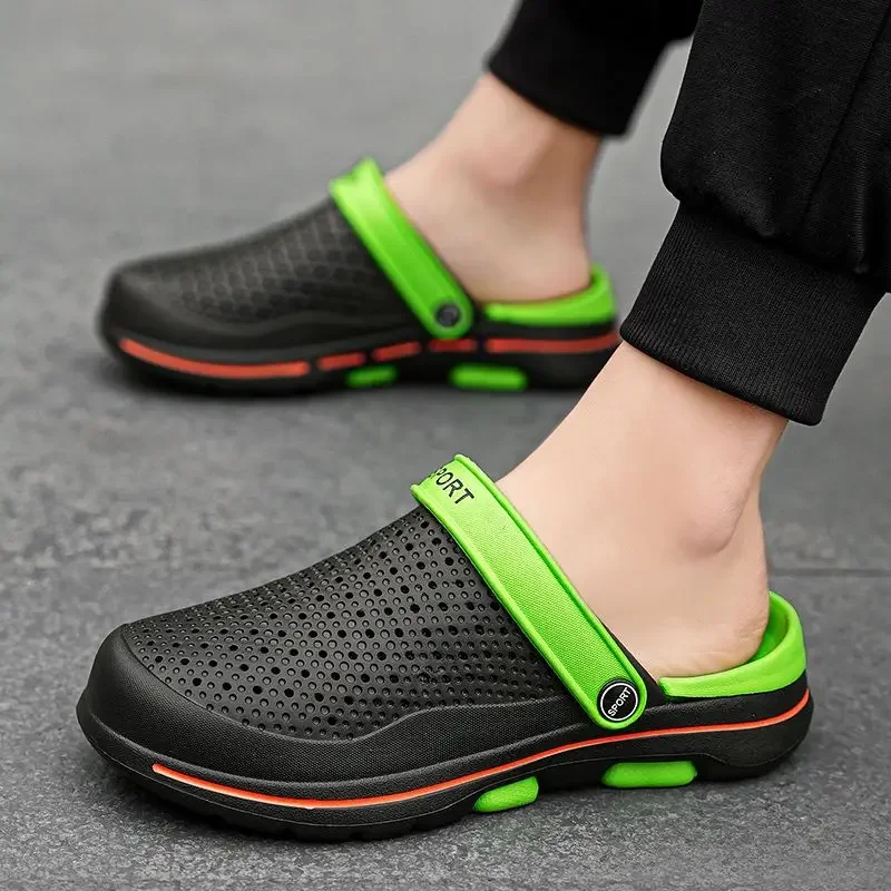 Slides Soft Beach Sabot Walk Around Home Male Slipper House Hole Indoor Casual Mascullino 2025 Fashion Style Clappers Men's Shoe