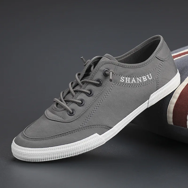 

Men's Shoes New Breathable Canvas Shoes in The Spring of Flats Youth Casual Shoes Soft Bottom Vulcanized Shoes