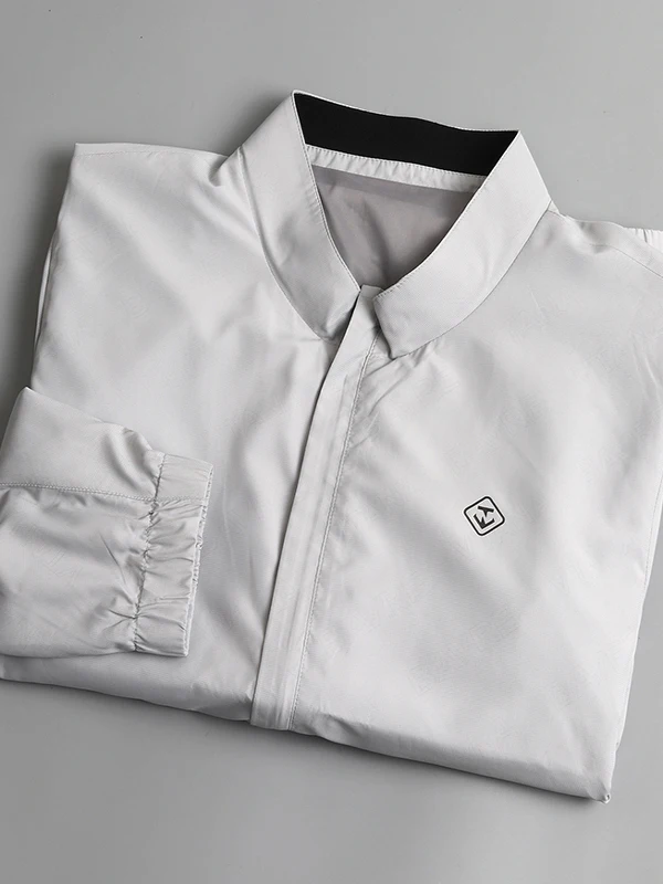 

Гладкая шелковистая драпировка, летняя тонкая повседневная мужская куртка с воротником-стойкой, однотонная, удобная универсальная верхняя одежда, длинная...