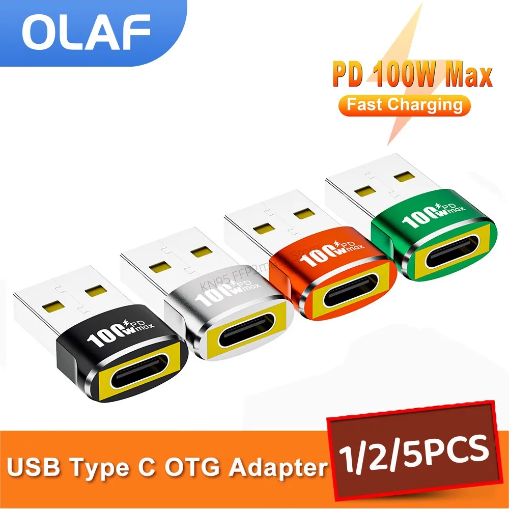 

PD100W USB To Type C Adapter OTG Type C Male To USB Female Converter For Xiaomi Samsung Macbook Fast Charging Data Transfer OTG