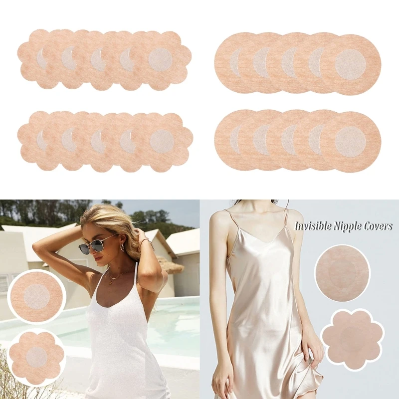 40Pieces Nipple Covers for Women Skin friendly Breast Petals Summer Nipple Pad