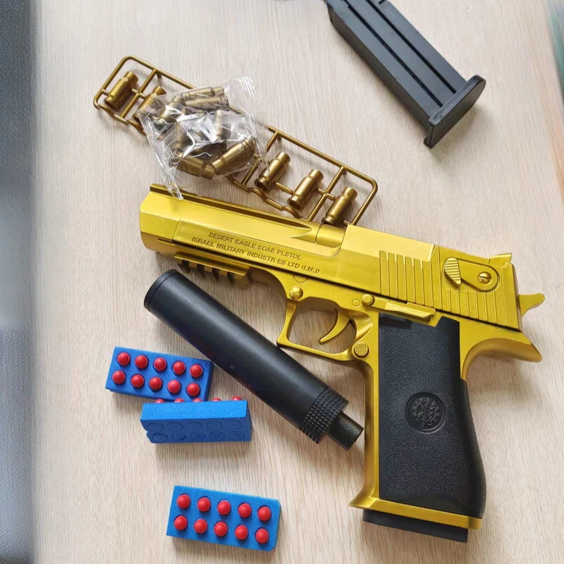 Pistola per espulsionare il guscio Pistola giocattolo Giocattolo educativo Airsoft Schiuma Soft Bullet Blaster Regalo di compleanno per bambini per bambini Ragazzi Adulti