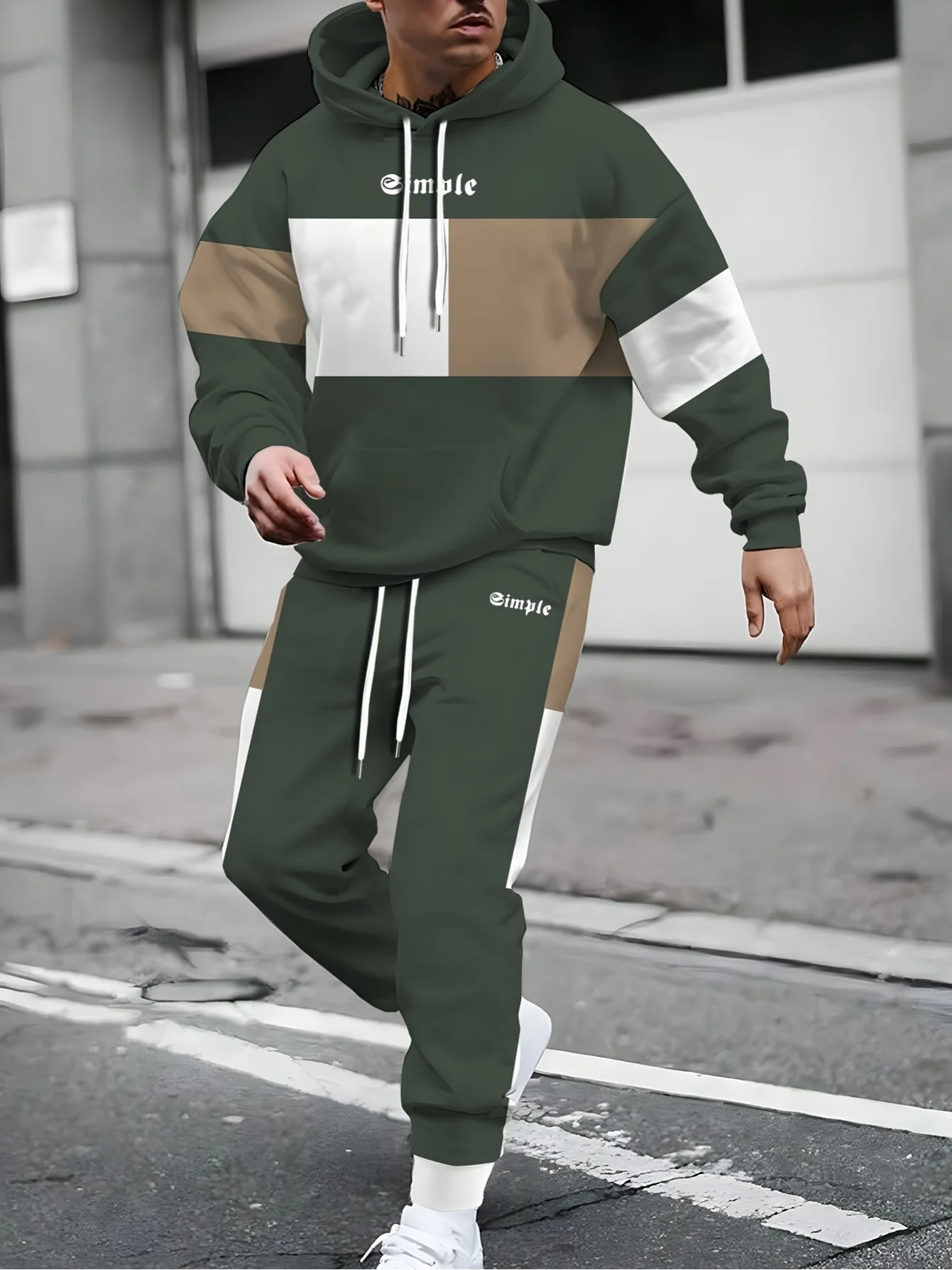 

Fashion Simple Stripes 3D Printed Hoodie Suit Men Sweatshirts Sweatpants Casual Two Piece Tracksuit Jogging Pants 2Pcs Sets