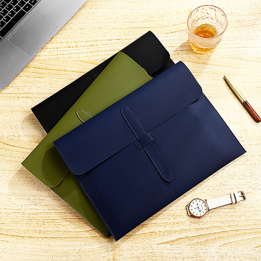 Business Büro Luxus Dokument Tasche PU Leder Benutzerdefinierte Name Große Kapazität A4 Papier Datei Tasche Mode Gravieren Logo Lagerung Taschen – Detail 13
