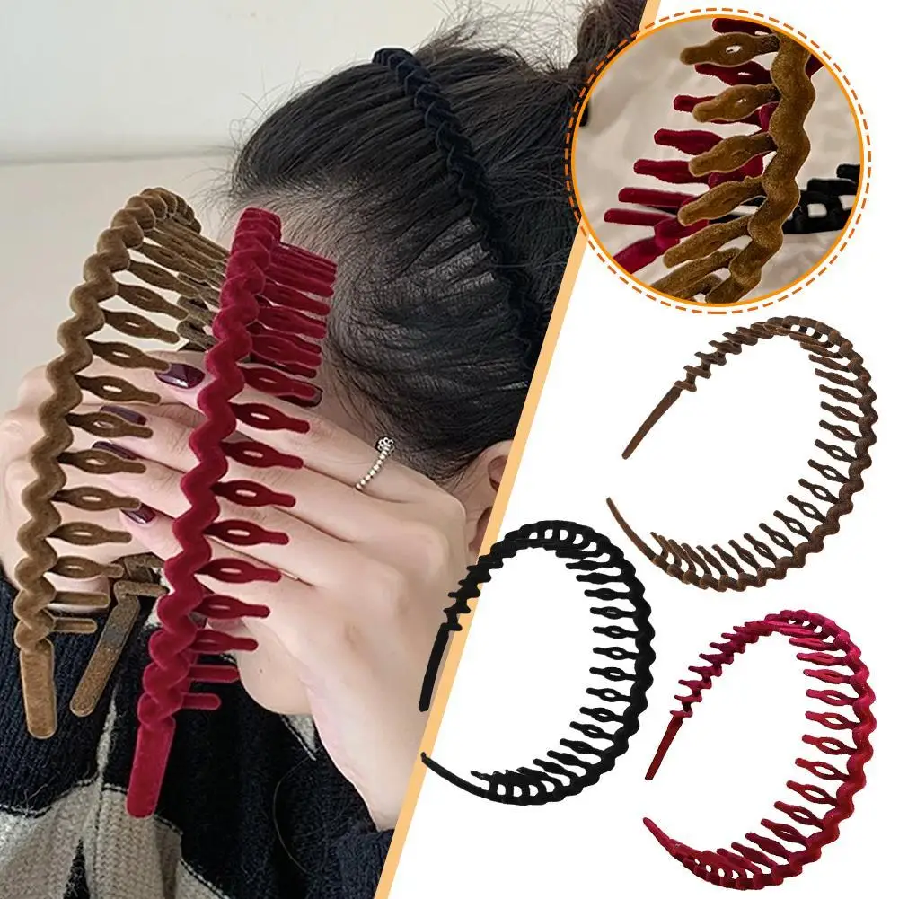 New Styles Fashion Wave Resin All-match Scrub Velvet Hair Band Headband For Women Girl Hair Accessories Headwear