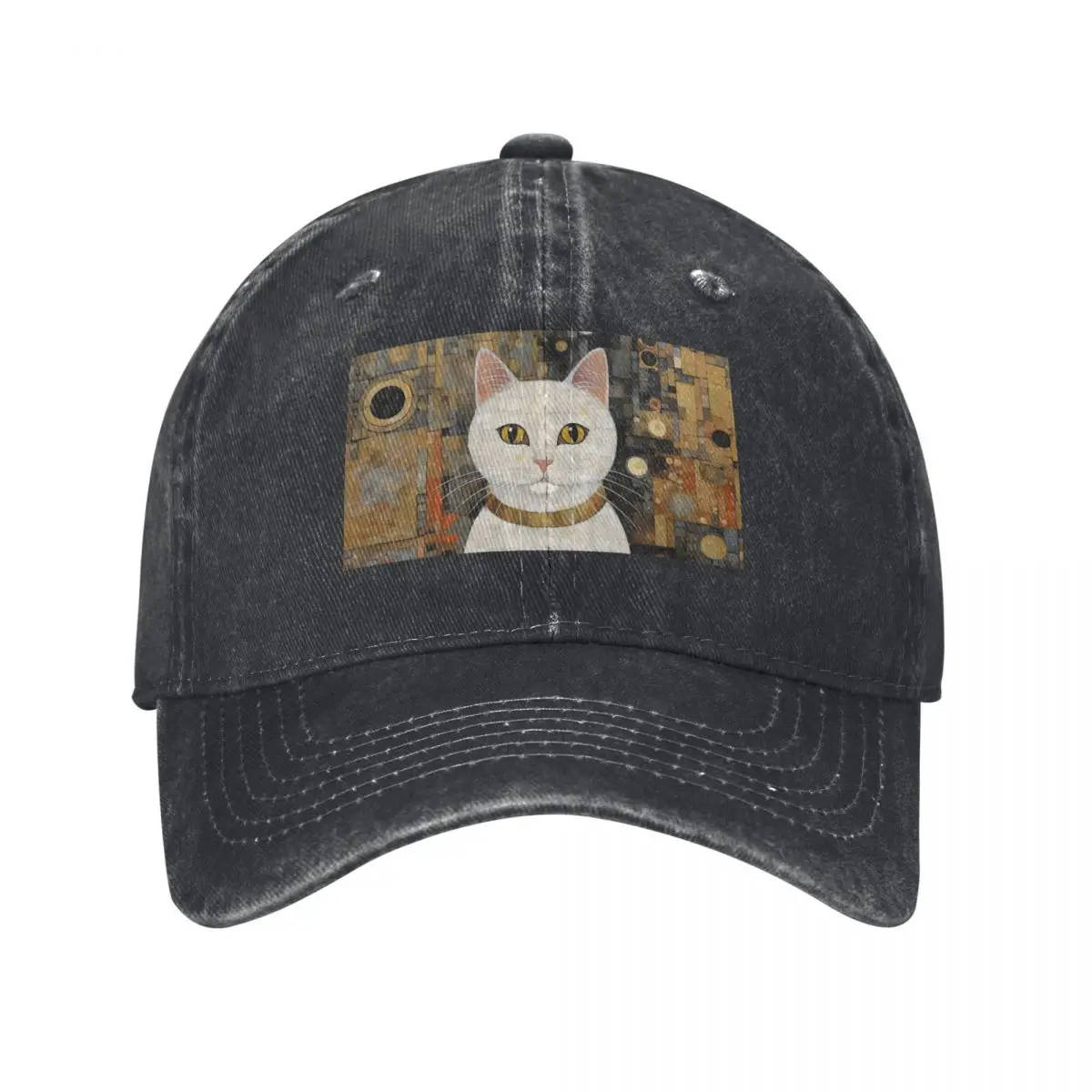 Gustav Klimt Cat Style Baseball Cap Rave Golf Cap Golf Trucker Hats For Men Women's