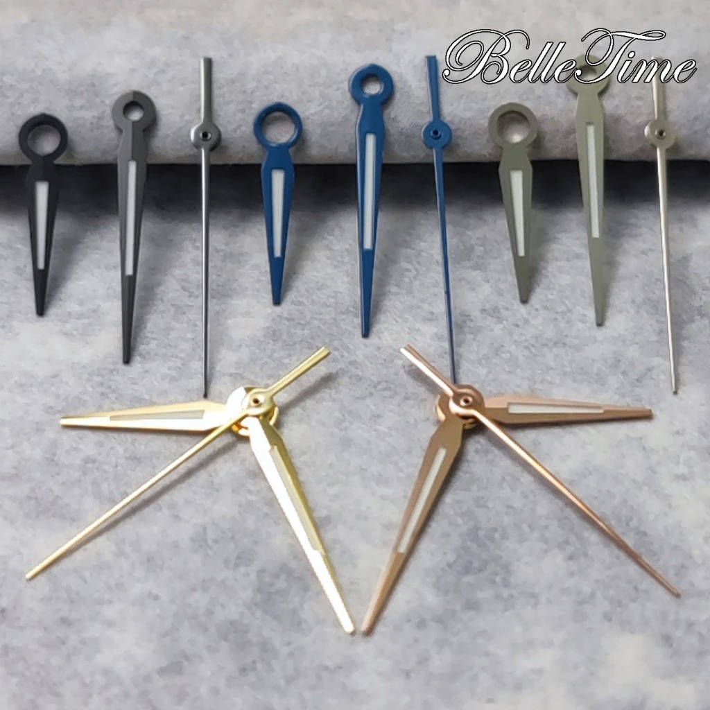 Silver/Black/Blue/Green/Gold/Rose Gold Watch Hands For NH34 NH35 4R35 NH36 4R36 Movement  C3 Green luminous Watch Accessories
