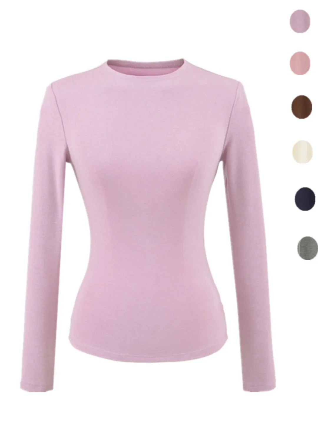 

Slim Fit Long Sve Camere T-irt round Ne ort Sle Belly Baring Base irt Street Sle Faion for Women