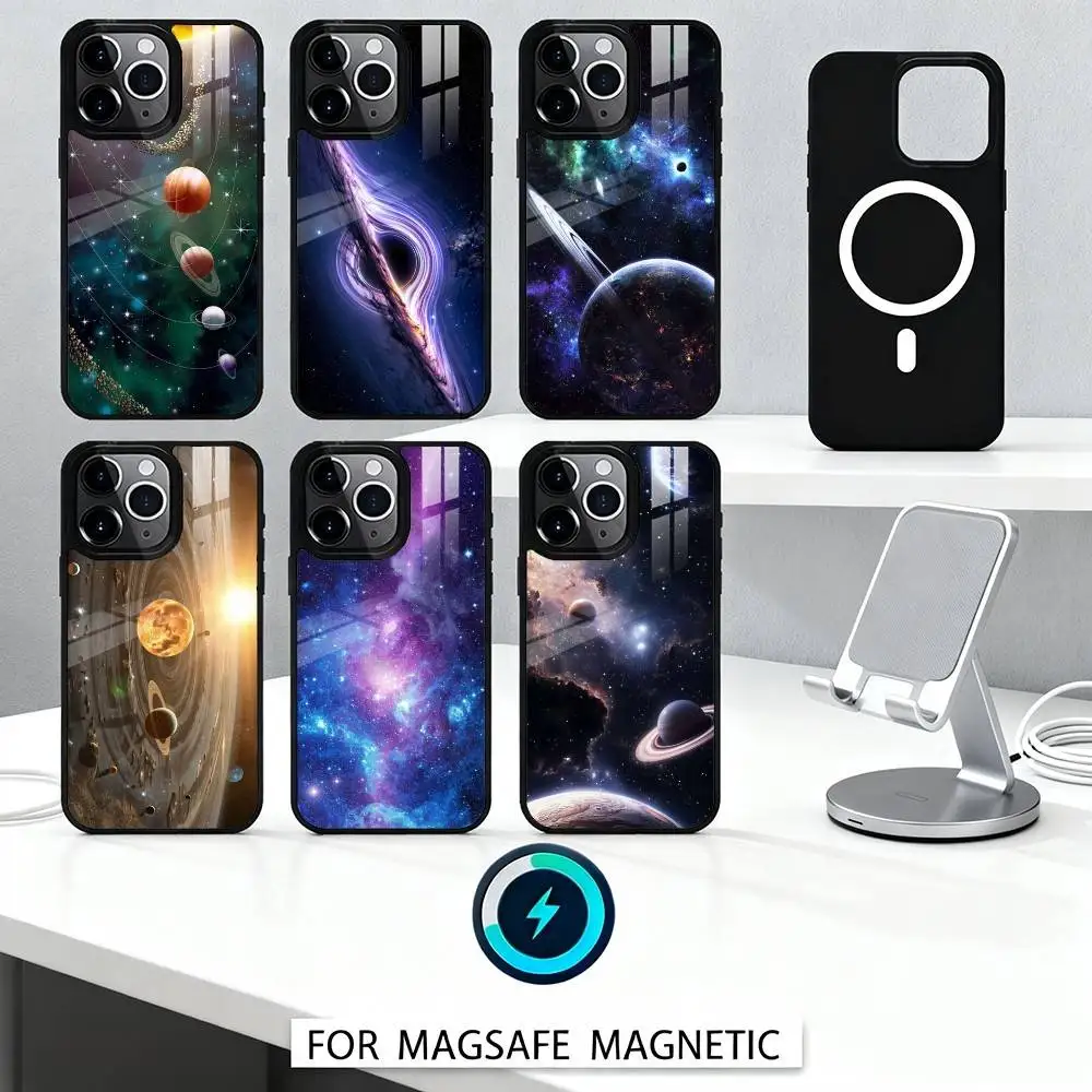 

G-Galaxy U-Universe Space Explorer Phone Case For iPhone 16,15,14,13,12,Pro,Max,Magnetic For Magsafe Wireless Charging