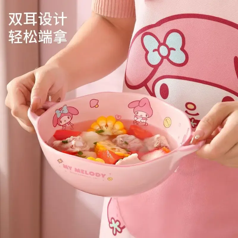 8.5 pollici My Melody Cinnamoroll Anime Kawaii MINISO Ciotola di zuppa Simpatico cartone animato Casa Insalata di ceramica Frutta Noodle Ciotola Piatto Regali Giocattoli