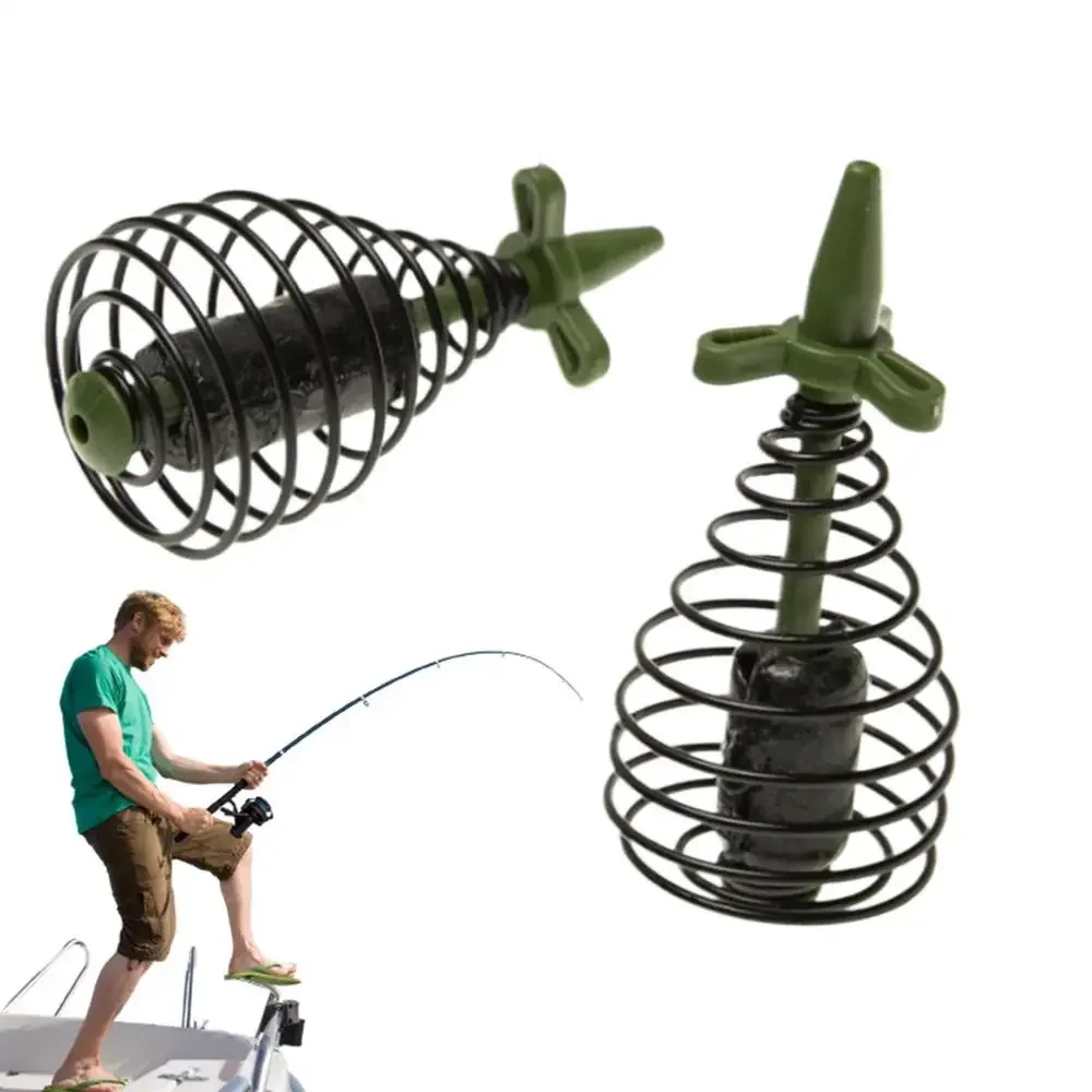 Alimentador de pesca de carpa, jaula de cebo, cesta, trampa de pesca, señuelo de carpa, cesta alimentadora de resorte, accesorios de equipo de pesca, 1 ud.