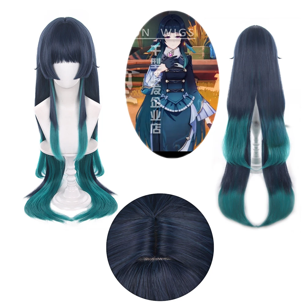 Anime Celaeno Cosplay Wig100cm Long Blue Gradient Heat Resistant Synthetic Hair Celaeno Role Play Wig Hallowmas Party