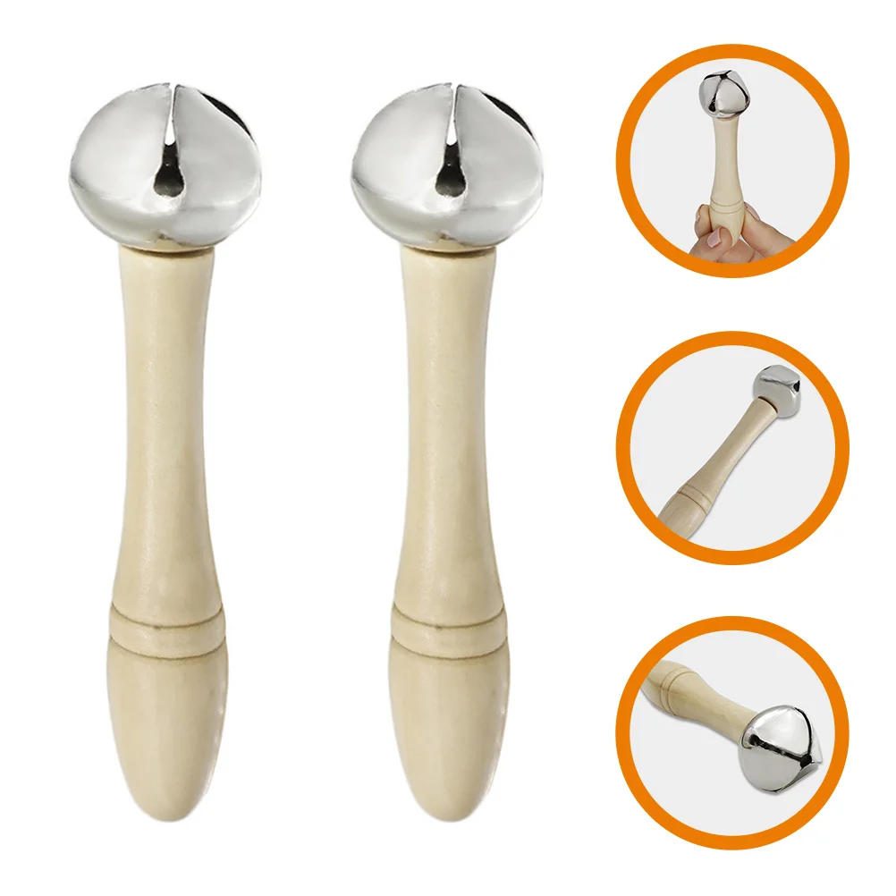 2 Pcs Chimes Instrument Dinner Bell The Ringer Metal Service Wooden Football Baby