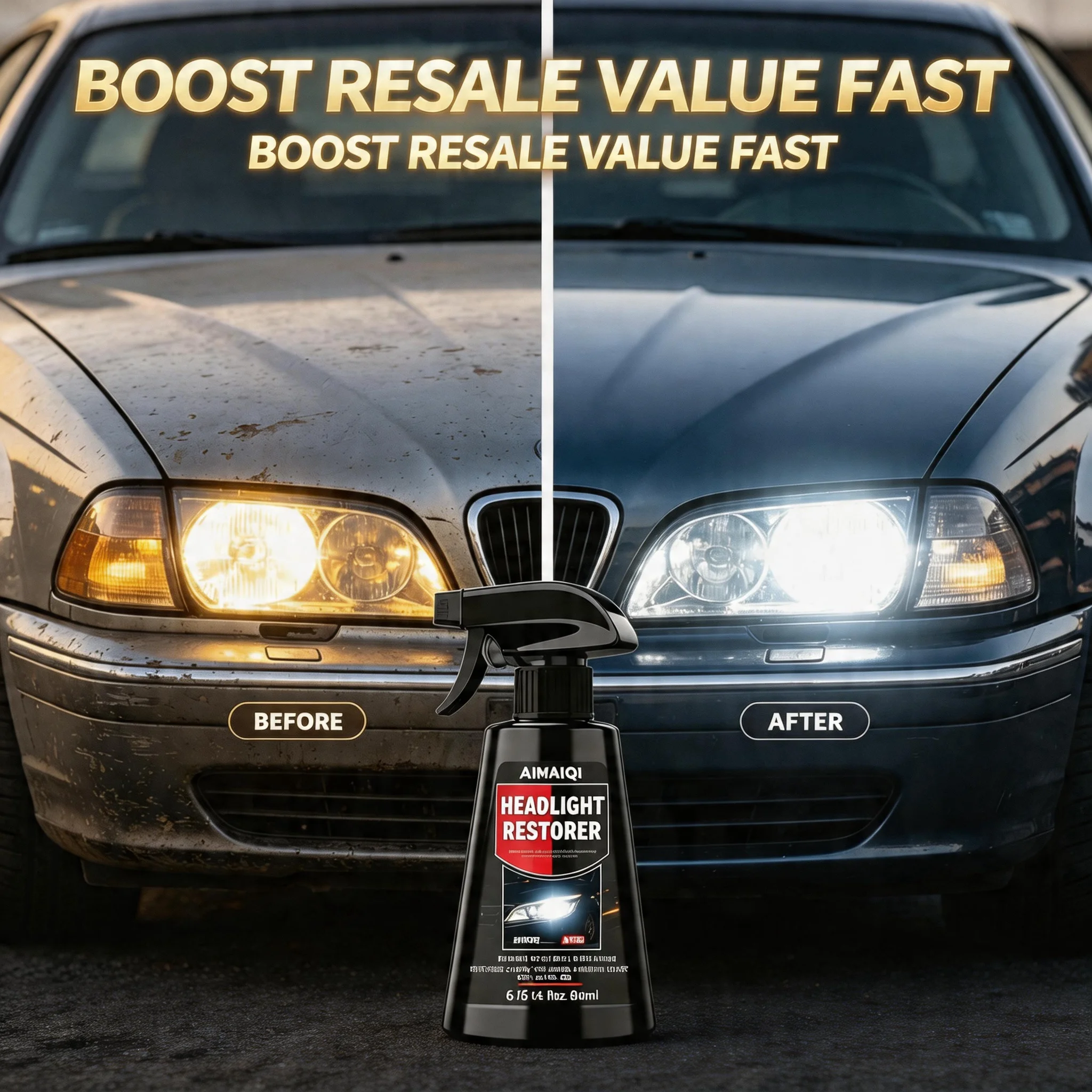 Automotive Headlight Restorer Spray, Remove Aging Yellow Film On Car Lampshade, High Permeability Lens Polishing Anti-fouling Ma