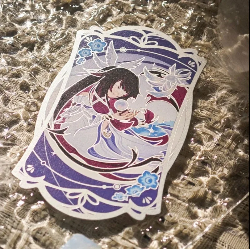 

Металлическая закладка для книг в стиле аниме Genshin Impact: Колумбина, Дева Луны. Изысканные коллекционные настольные украшения и значки.