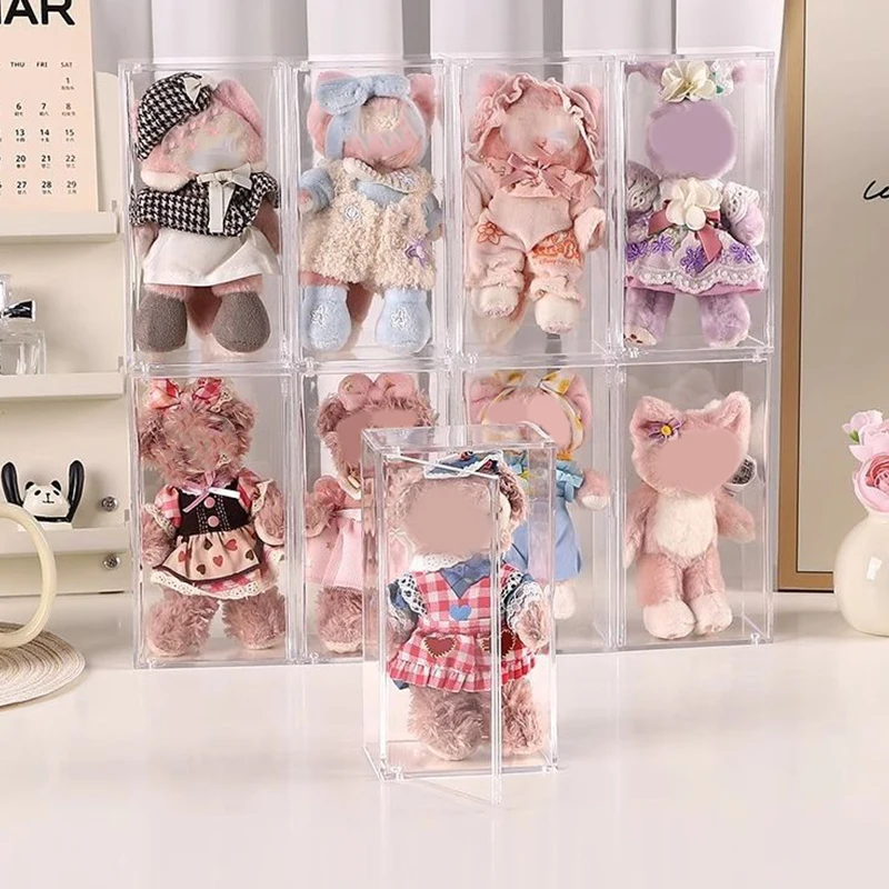 New！1Pcs Doll Pendant Acrylic Display Box Doll Decoration Transparent Dustproof Storage Rack DIY Accessories