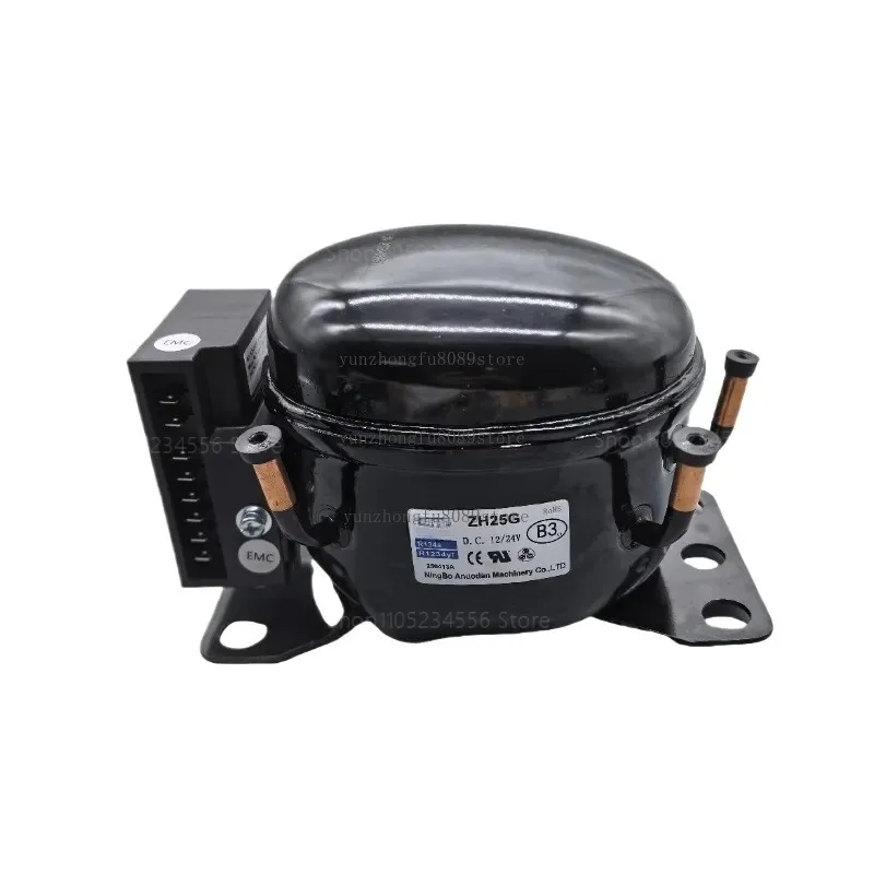 ZH25G 12V 24V DC Refrigeration Compressor, Automotive Outdoor Fridge Compressor, High Efficiency 12V DC Motor