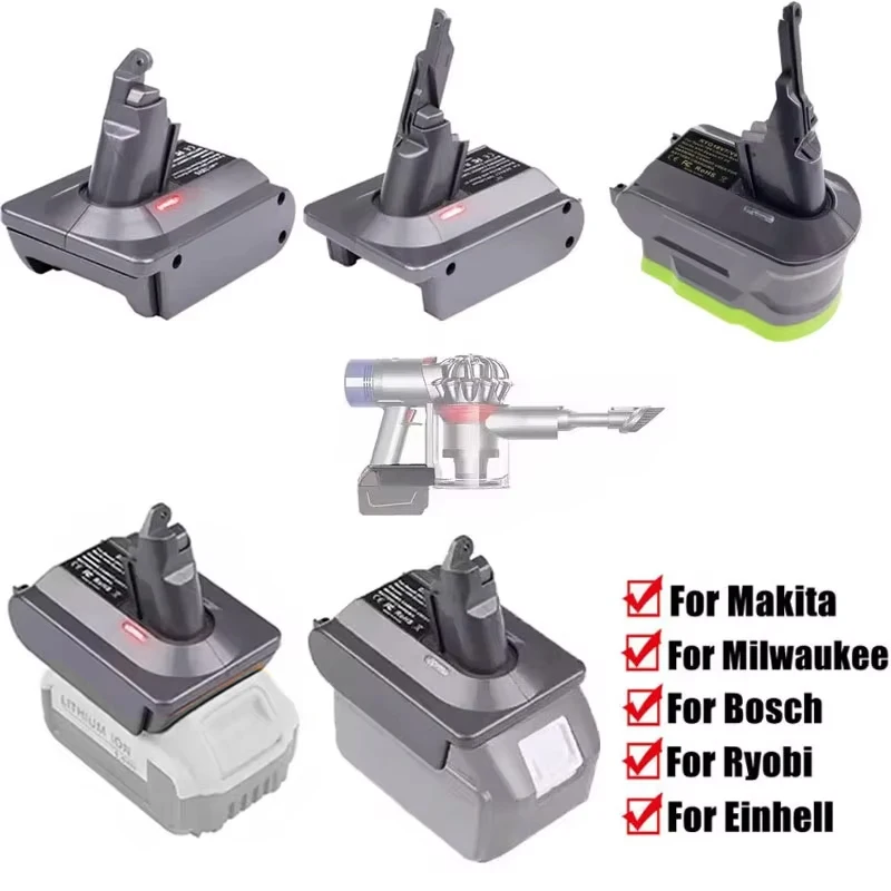 Battery Adapter Converter For Makita/Dewalt/Milwaukee/Bosch/Ryobi 18V Li-ion Battery To For Dyson V6 V7 V8 Animal Vacuum Cleaner