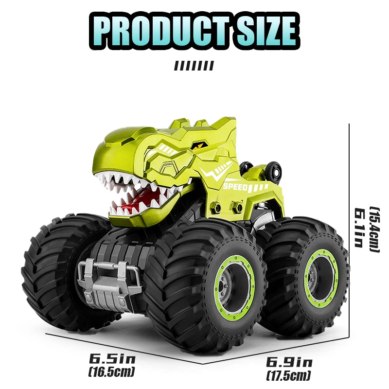 2.4G Remote Control Stunt Car with Sound Lights Spray RC Climbing Cars Mechanical Dinosaur Vehicle Tumbling Stunt Cars Kids Toys