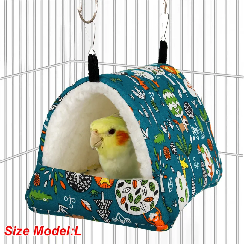 

1pc Cute Print Bird Bed Mini Cage Rabbit Squirrel Mat Guinea Pig Nest Hamster House Small Animal Sleeping Bed Pet Hanging Cage