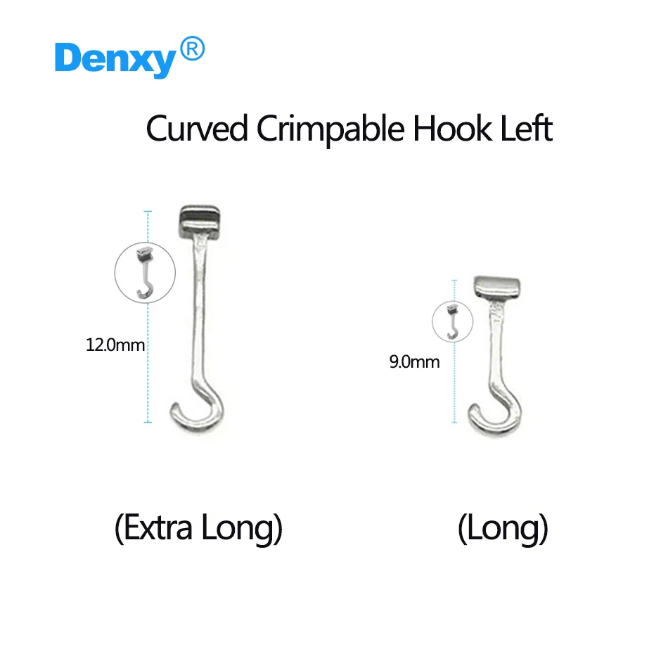 Denxy 50 Stück Zahnmedizinische Quetschbare Haken, Kurz/Mittel/Lang, für Kieferorthopädische Brackets, Zahnspangen, Zahnarztpraxis – Detail 11