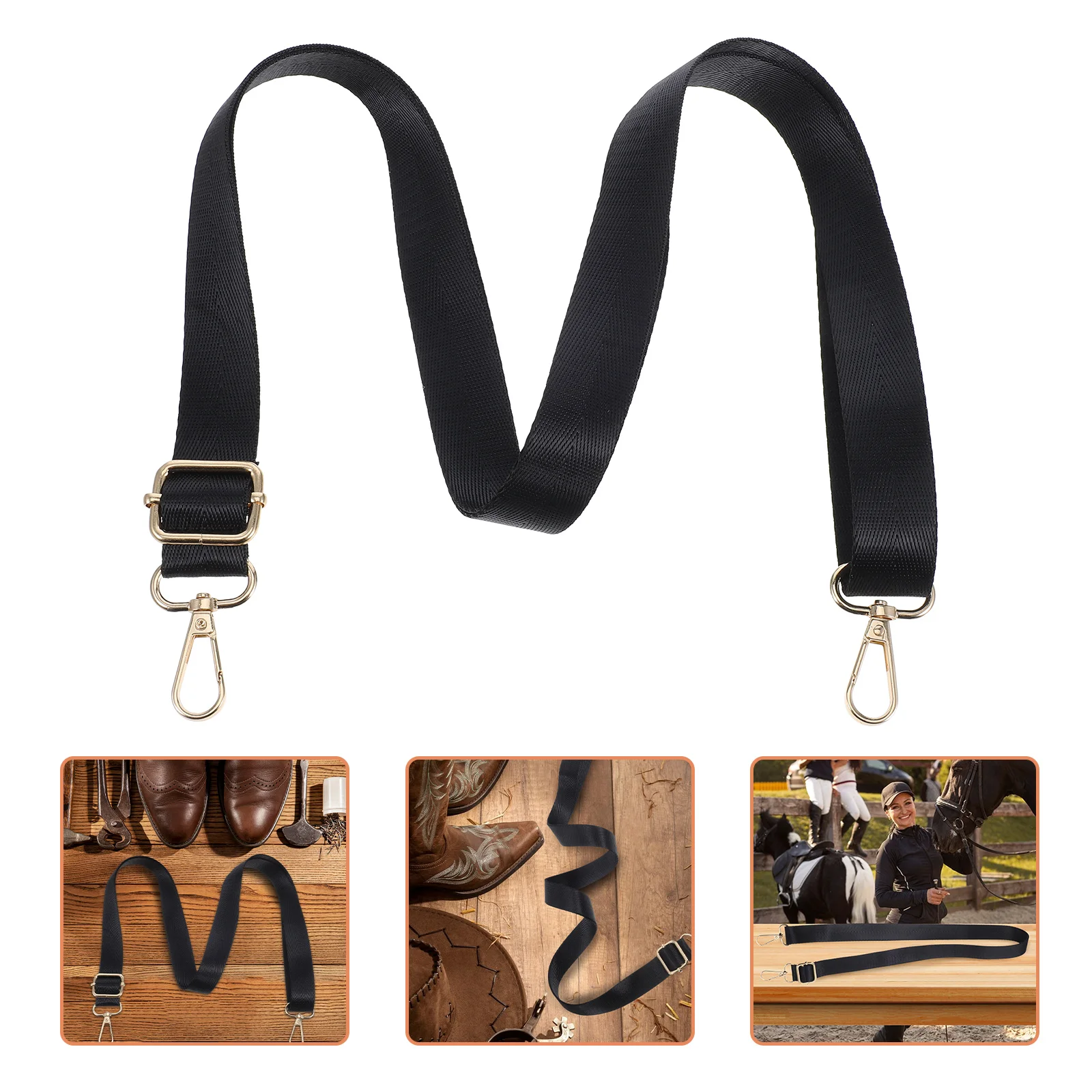 2 Pcs Adjustable Horse Blanket Leg Straps Belt Winter Accessories Wraps Western Replacement Black Belly