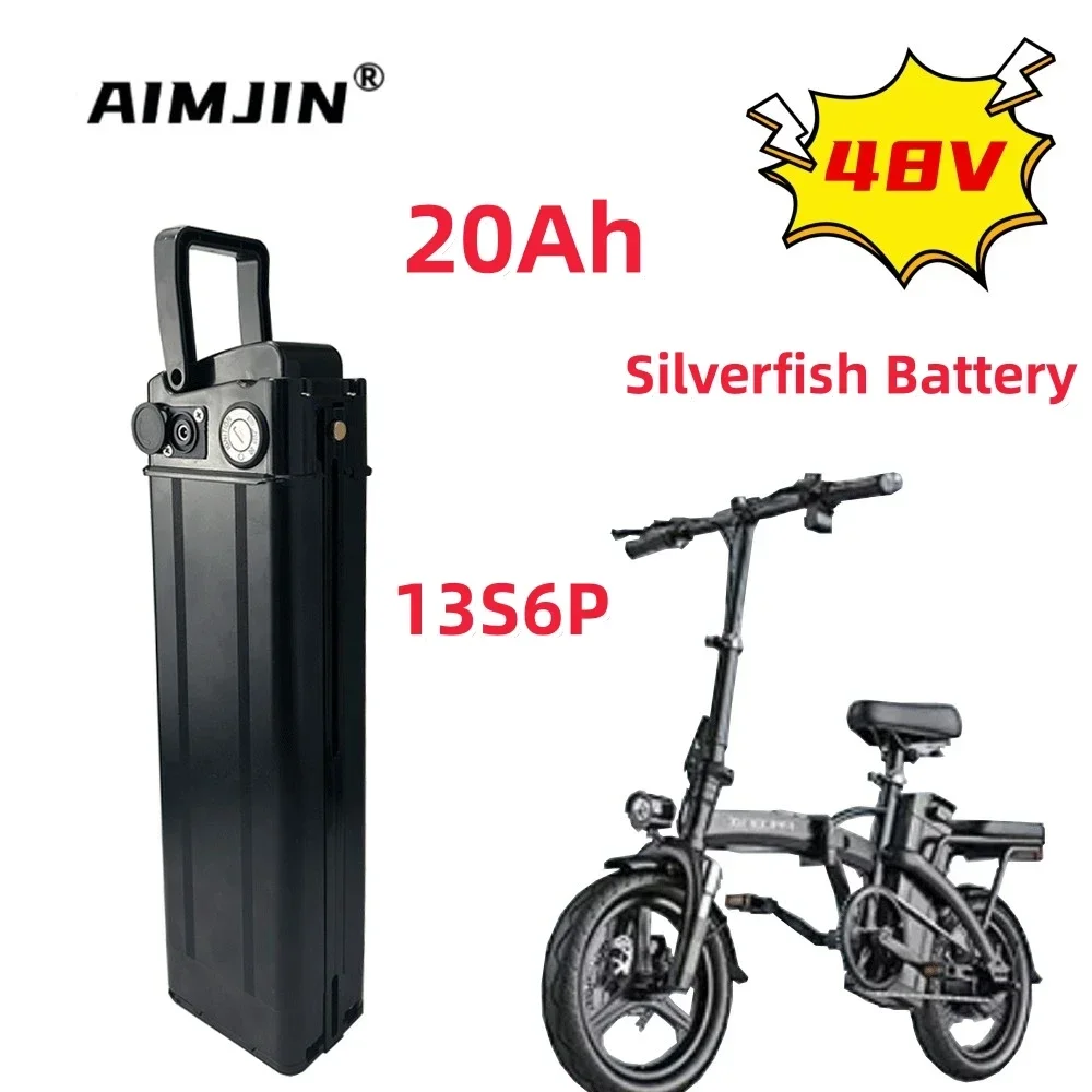 

New 48V 20AH Lithium For Silver Fish Batterie 350W 500W 750W 1000W Electric Bike Li-ion Battery Pack