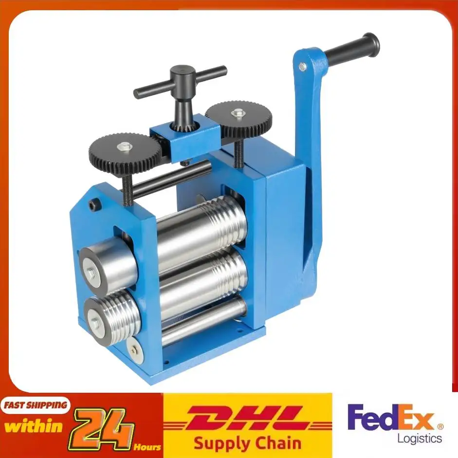 

3:1 Gear Ratio Jewelry Rolling Mill 72mm Roller Metal Press 0.36in Adjustable Sheet Metal Machine for Gold/Silver/Copper Working