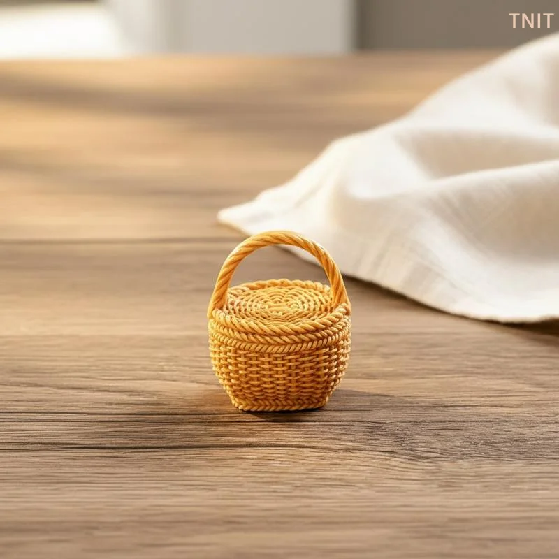

[J] Dollhouse Simulated Rattan Basket DIY Decorative Accessories Mini Storage Box Small Ornaments