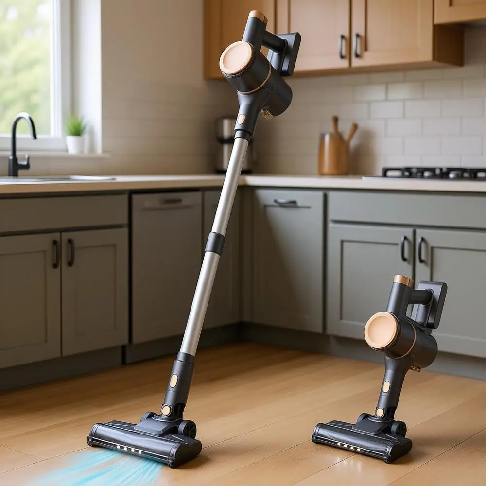 

Легкий беспроводной пылесос с мощным всасыванием, аккумулятором 2200 мАч, временем работы 40 минут, функцией самостоятельной стабилизации, перезаряжаемый.