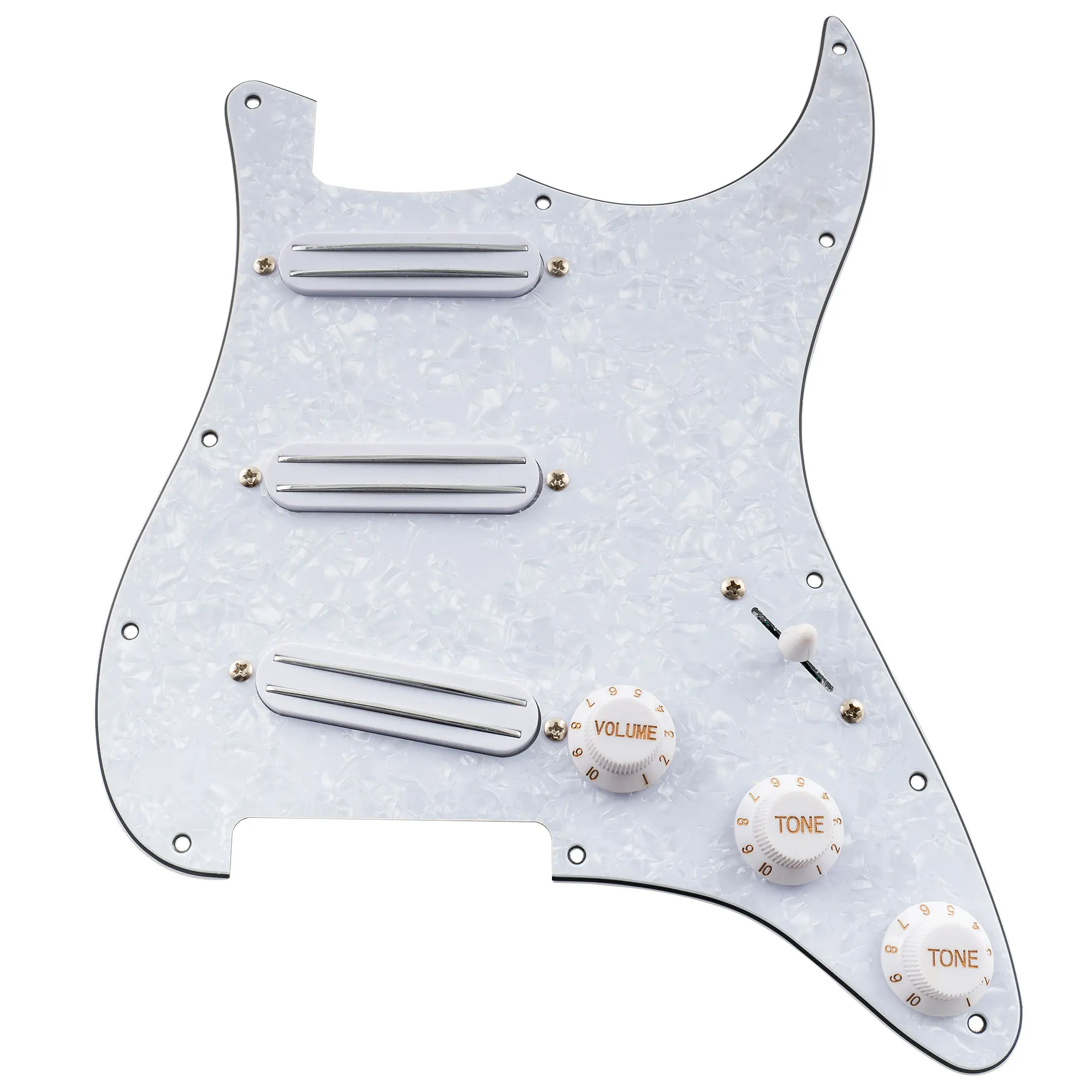 

Musiclily Basic Pre-wired Loaded ST-SSS Pickguard with Ceramic Mini Rail Humbucker for ST Style Electric Guitar
