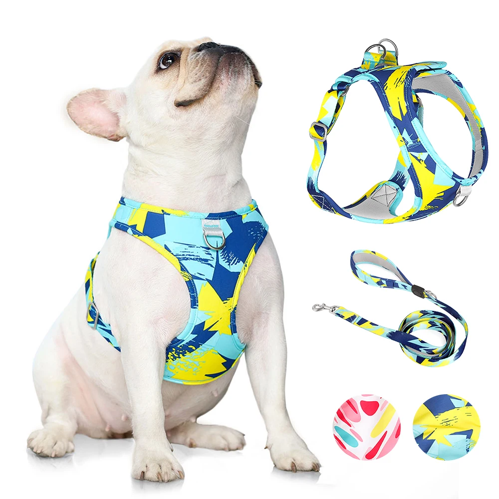 YOKEE Dog Leash Printed Undershirt Type Dog Walking Chain Small And Medium-Sized Dog Set Pet Chest Strap New