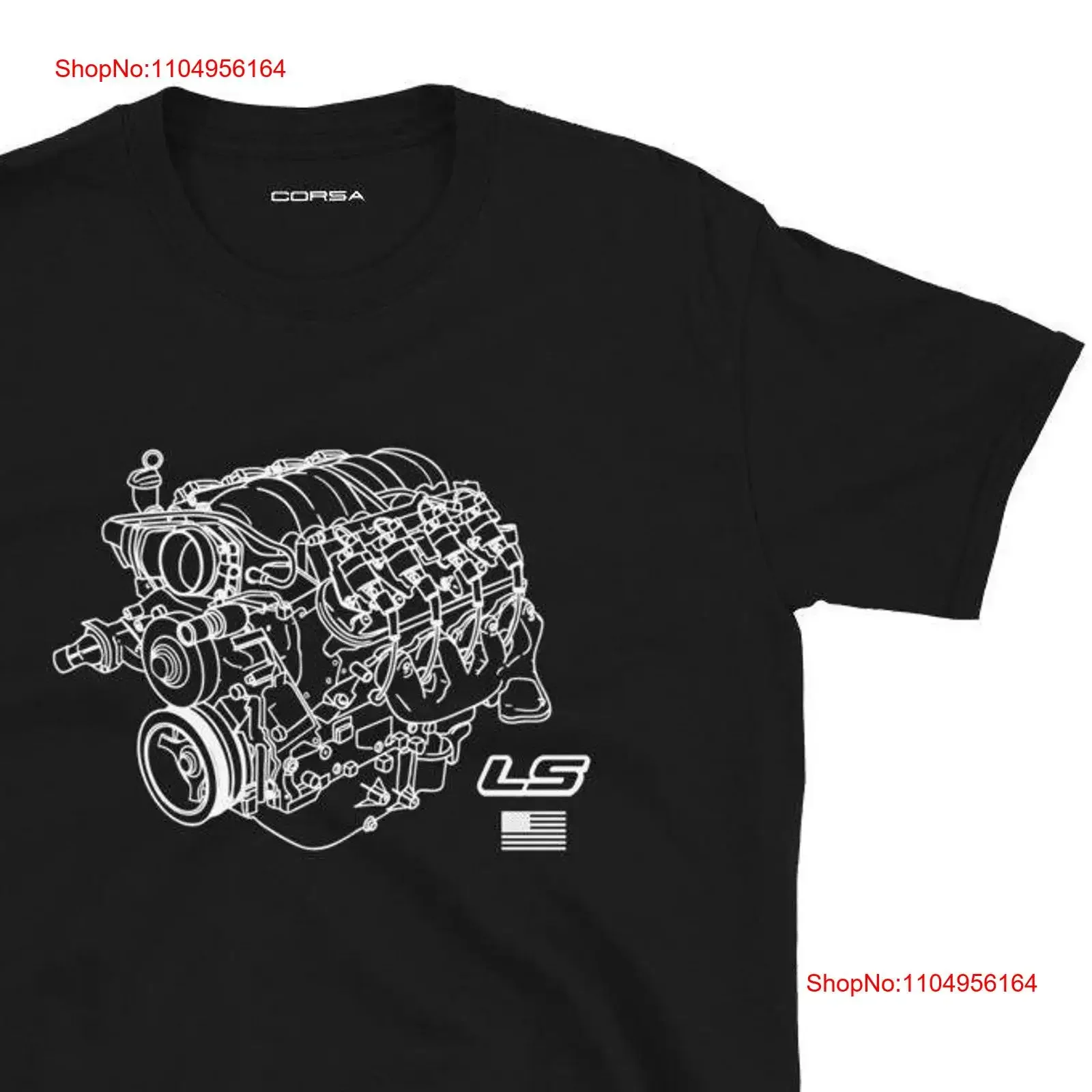 LS1 LS3 LS2 LS7 LS v8 Engine Blueprint Men's T Shirt vintage Washed graphic Top For Everyday Wear streetwear Breathable