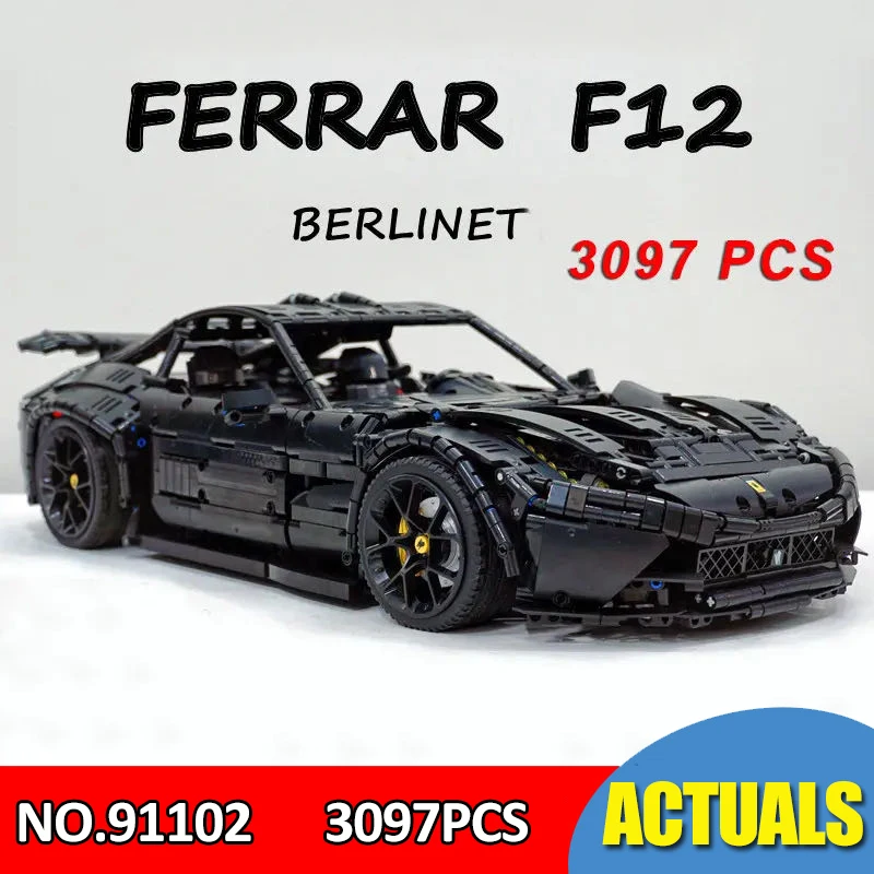 Moc Technical F12 Super Car Black Racing Car Model RSR Bricks Building Blocks Boys Toys 3097pcs Children Gifts