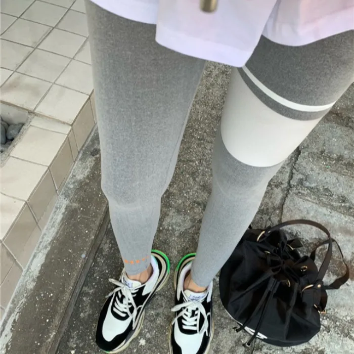 Trendy High Waist Single Leg Wide Stripe Slimming Base Layer Pants Women's Fashion Comfortable New Arrival Chic Dongda Gate