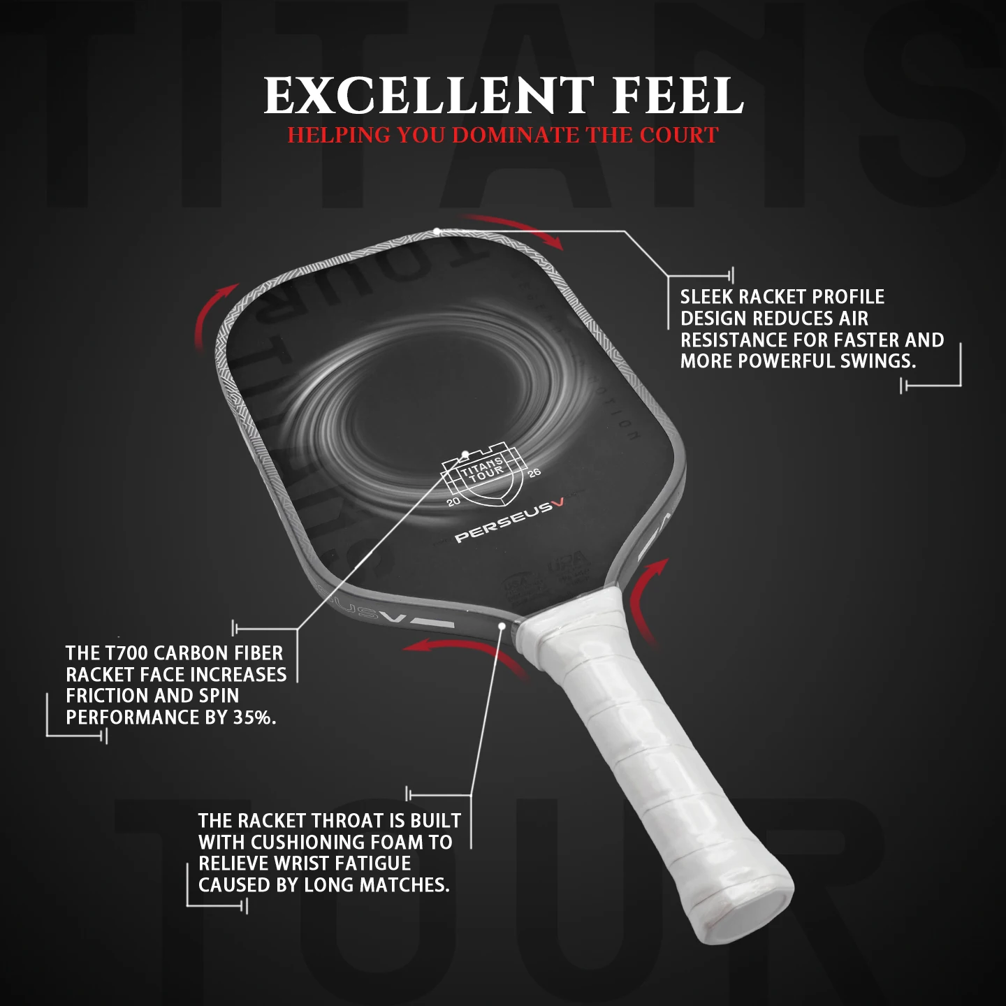 2026 Ben Johns Pro V Titans Tour Edition 16mm GEN5 High‑Carbon Fiber Power Frame Pickleball Paddle Powerful Hitting & Ball‑Contr