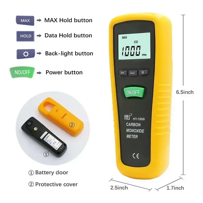 Medidor de monóxido de carbono portátil Lcd, Detector de fugas, Amonia, 0 ~ 100ppm, Nh3