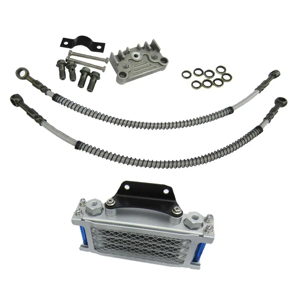 

Комплект масляного радиатора из сплава с ЧПУ, система охлаждения двигателя, защита от тепла, подходит для мотоцикла Monkey 125cc 140cc и питбайка