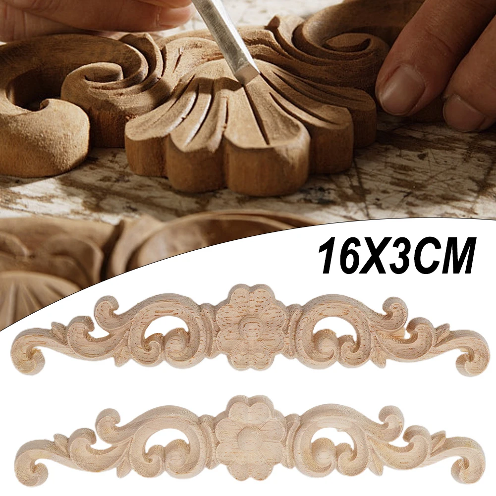 High Quality Applique Horizontal Decals Furniture Home Decoration Mouldings Solid Wooden Carved Exquisite Patterns