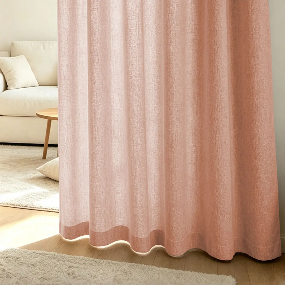 2pcs Grommet Olive Green Linen Blackout Curtains, Retro Japanese Wabi-Sabi Style, Textured Thermal Insulated Window Curtain fo